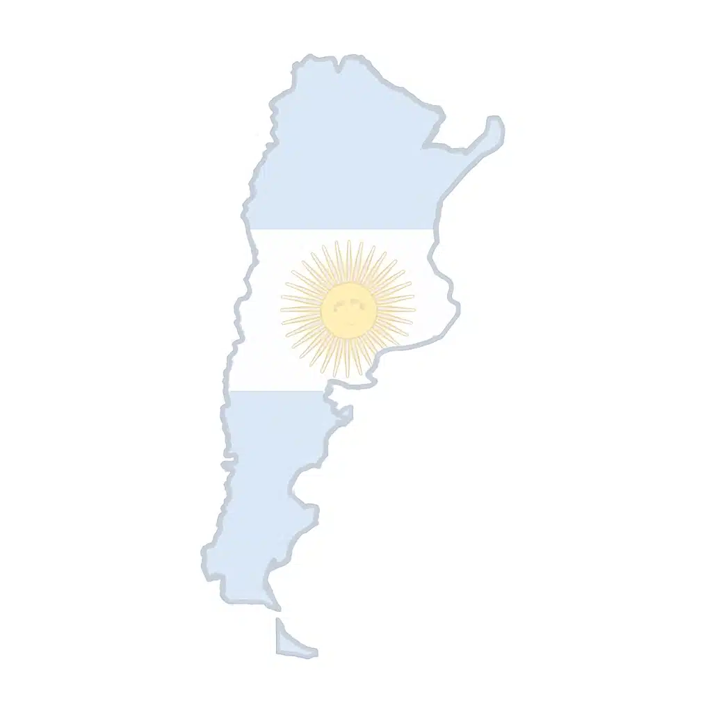 Map of Argentina with national flag overlay