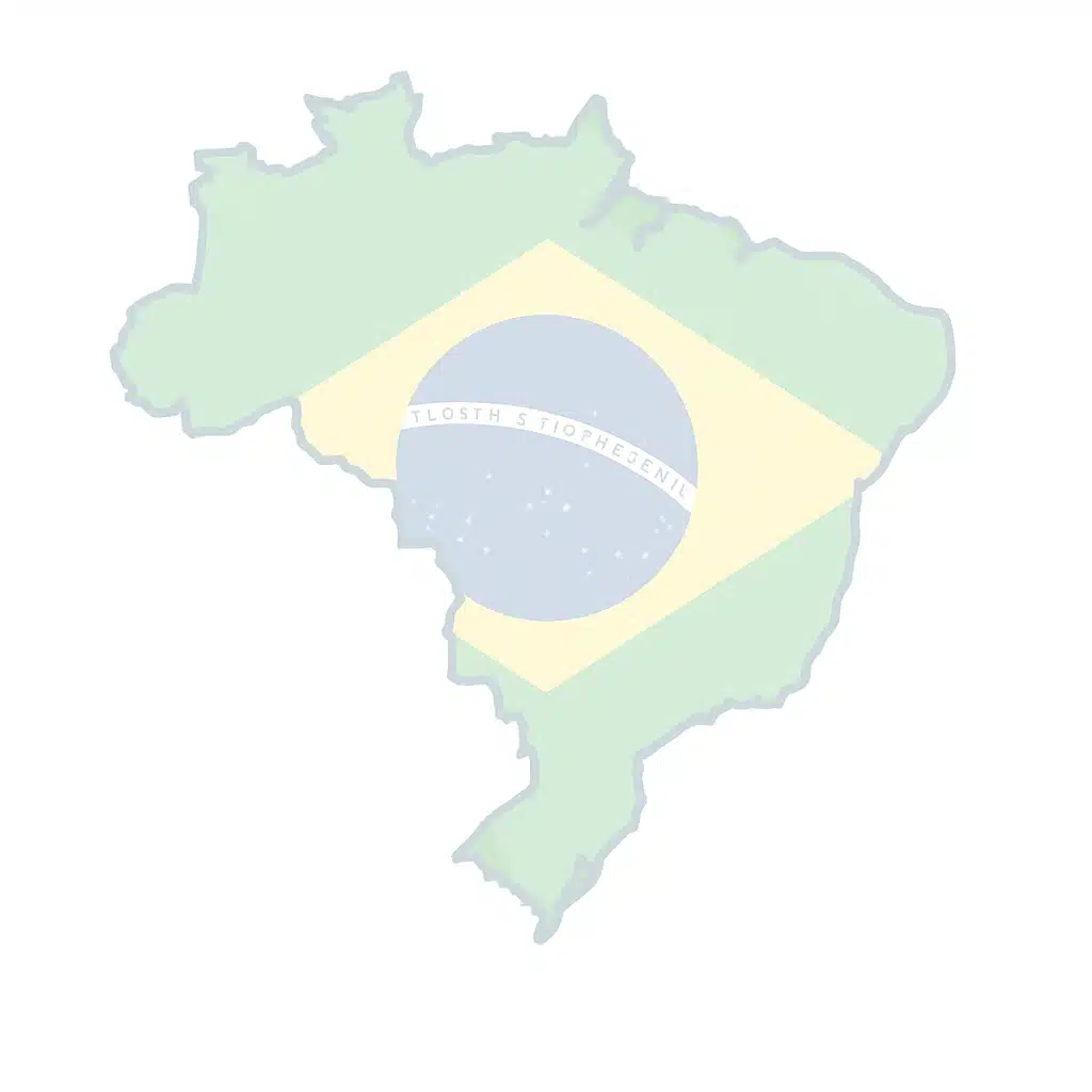 Map of Brazil with national flag overlay