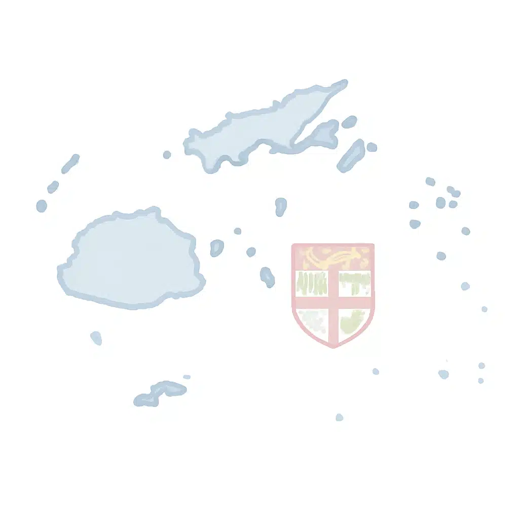 Map of Fiji with flag overlay