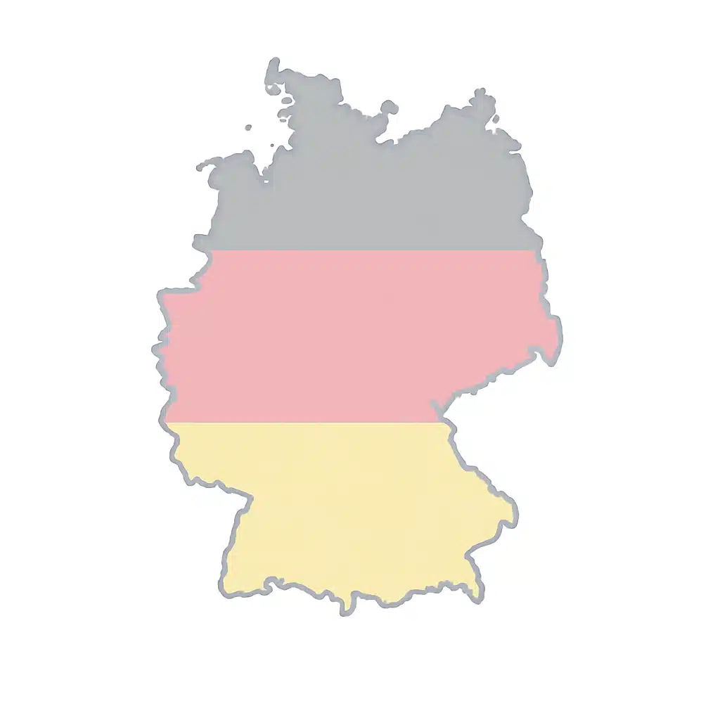 Map of Germany with national flag overlay