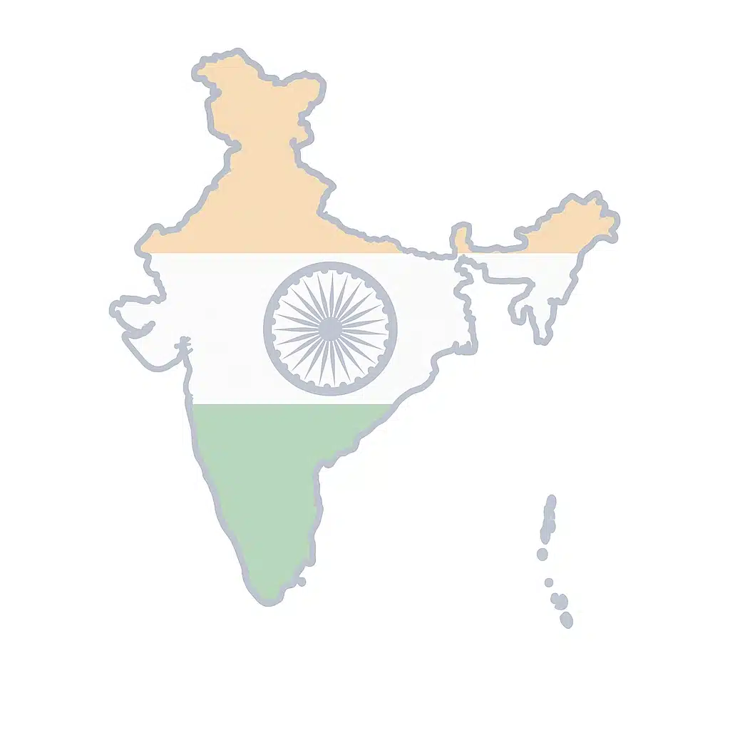 Map of India with national flag overlay