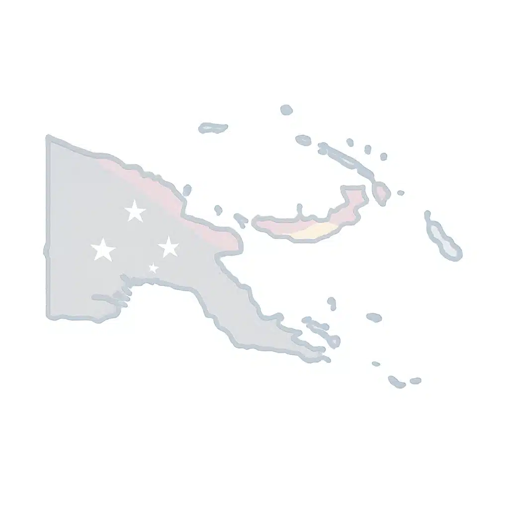 Map of Papua New Guinea with national flag overlay