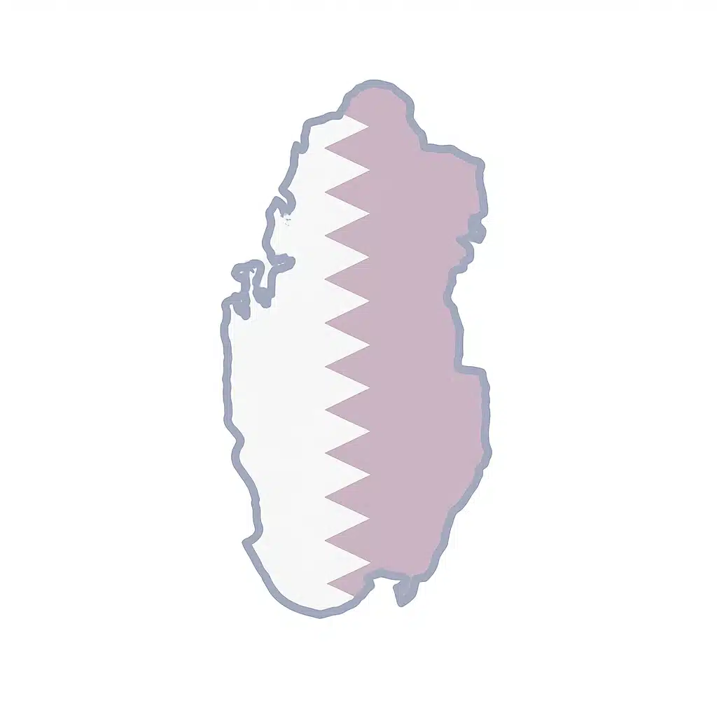 Map of Qatar with national flag overlay